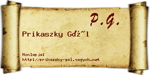 Prikaszky Gál névjegykártya